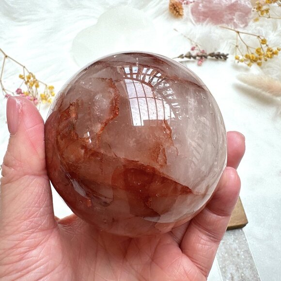 Gorgeous Hematoid Quartz Sphere - Picture 6 of 10